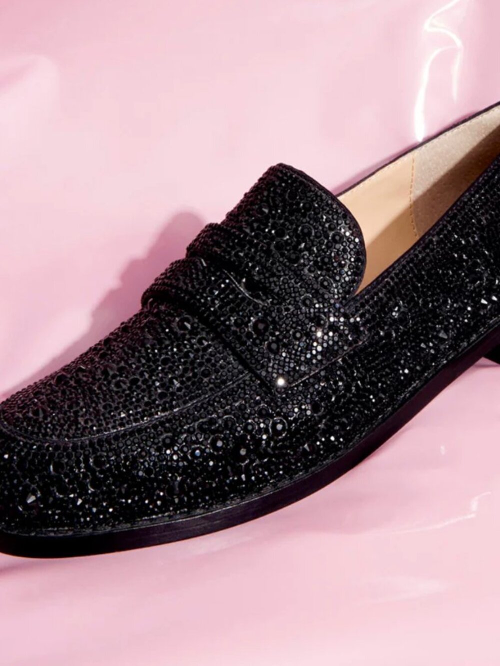 Betsey Johnson Aron Black Beaded Loafers Size 8 Women's (8W)